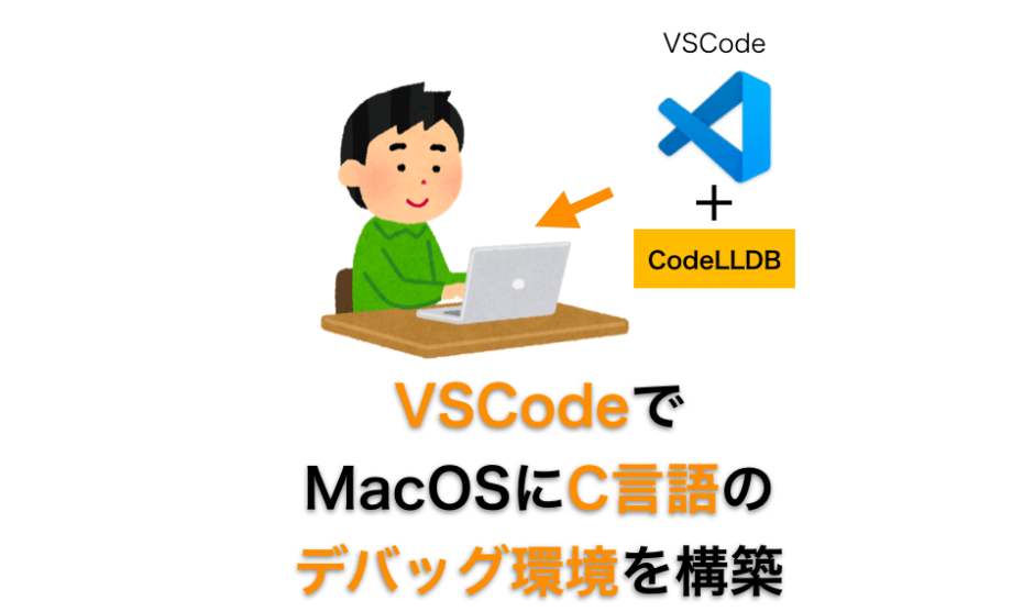 VSCodeでMacOSにC言語デバッグ環境を構築する方法の解説ページアイキャッチ