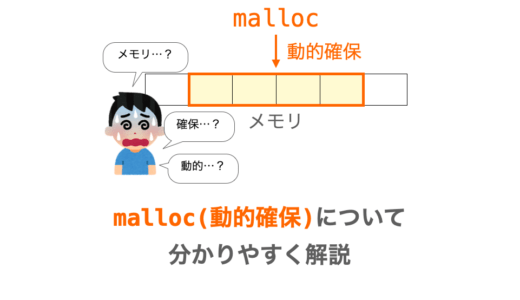 【C言語】malloc関数（メモリの動的確保）について分かりやすく解説