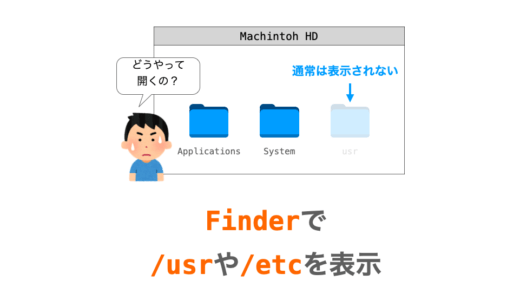 【Mac】/usrや/etcフォルダをFinderで表示する方法