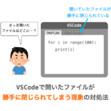 VSCodeで開いたファイルが勝手に閉じられてしまう現象の対処法解説ページアイキャッチ