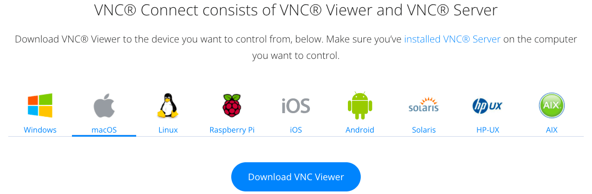 VNC Viewer のダウンロード