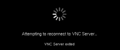 VNC接続が切断された様子