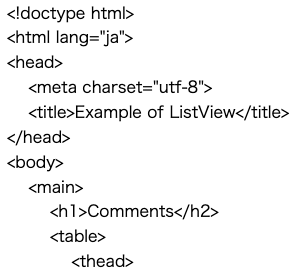 HTMLがプレーンテキストとして表示される様子