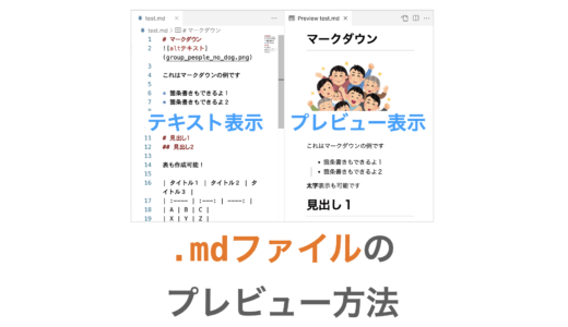 【VSCode】.mdファイルをプレビューする